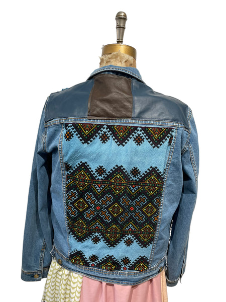 Denim Jacket with vintage indigo textiles