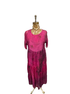 Fuchsia Silk Viscose Dress to