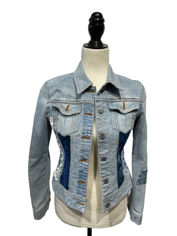 Denim Jacket with vintage indigo textiles
