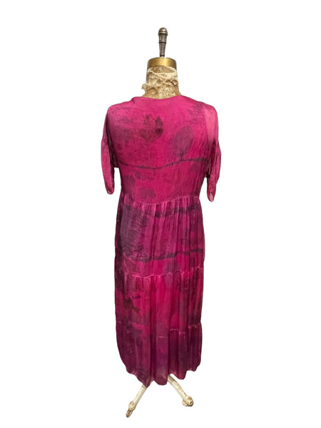 Fuchsia Silk Viscose Dress to