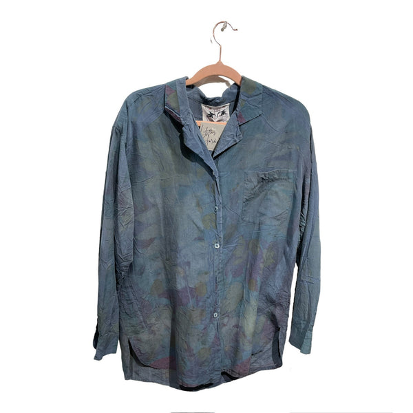 100% Silk long sleeve ecodyed blouse