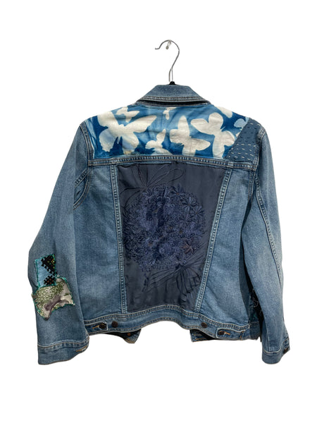 Denim Jacket with vintage indigo textiles