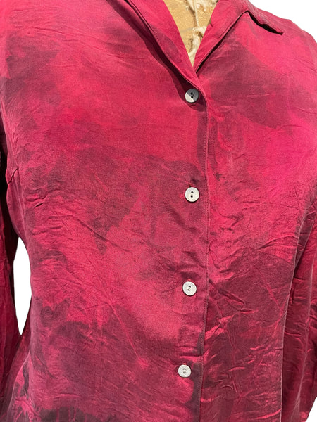 Wine Silk Blazer