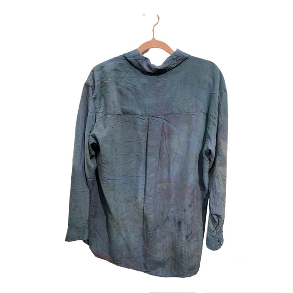 100% Silk long sleeve ecodyed blouse