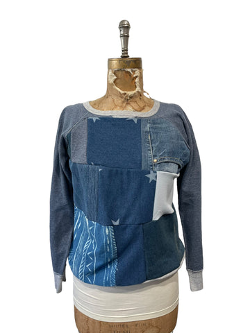 Denim Quilt Sweatshirt