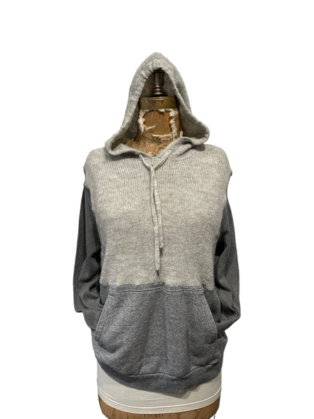 Hooded upcycled sweatshirt sweater