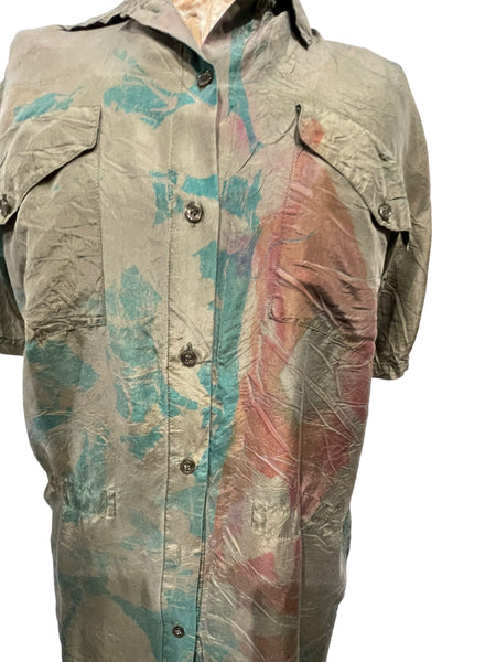 100% Silk  Short sleeve blouse