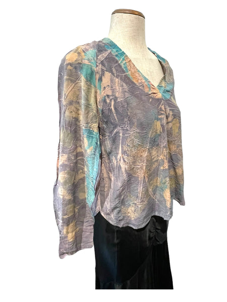 100% Silk Blouse Long sleeve