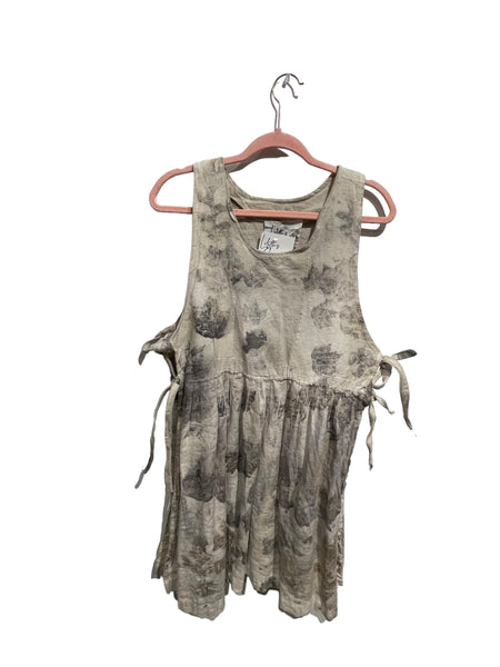 Linen ecodyed pinafore vest