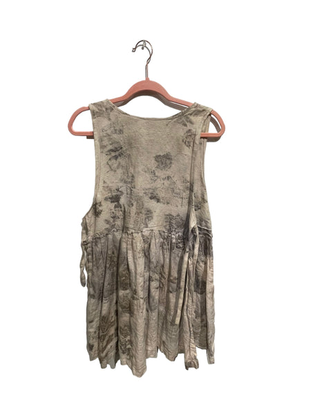 Linen ecodyed pinafore vest