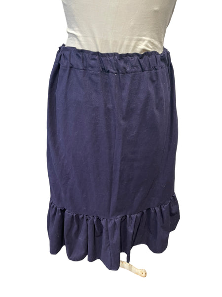 Linen skirt with bottom ruffle