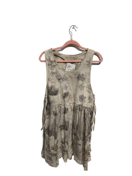 Linen ecodyed pinafore vest