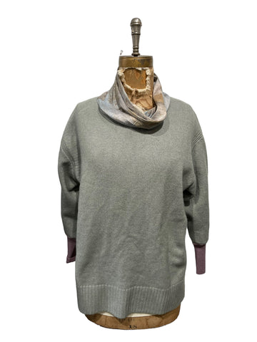 Eco dyed silk cowl up cycled sweater