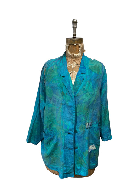 Silk eco dyed long sleeve blouse