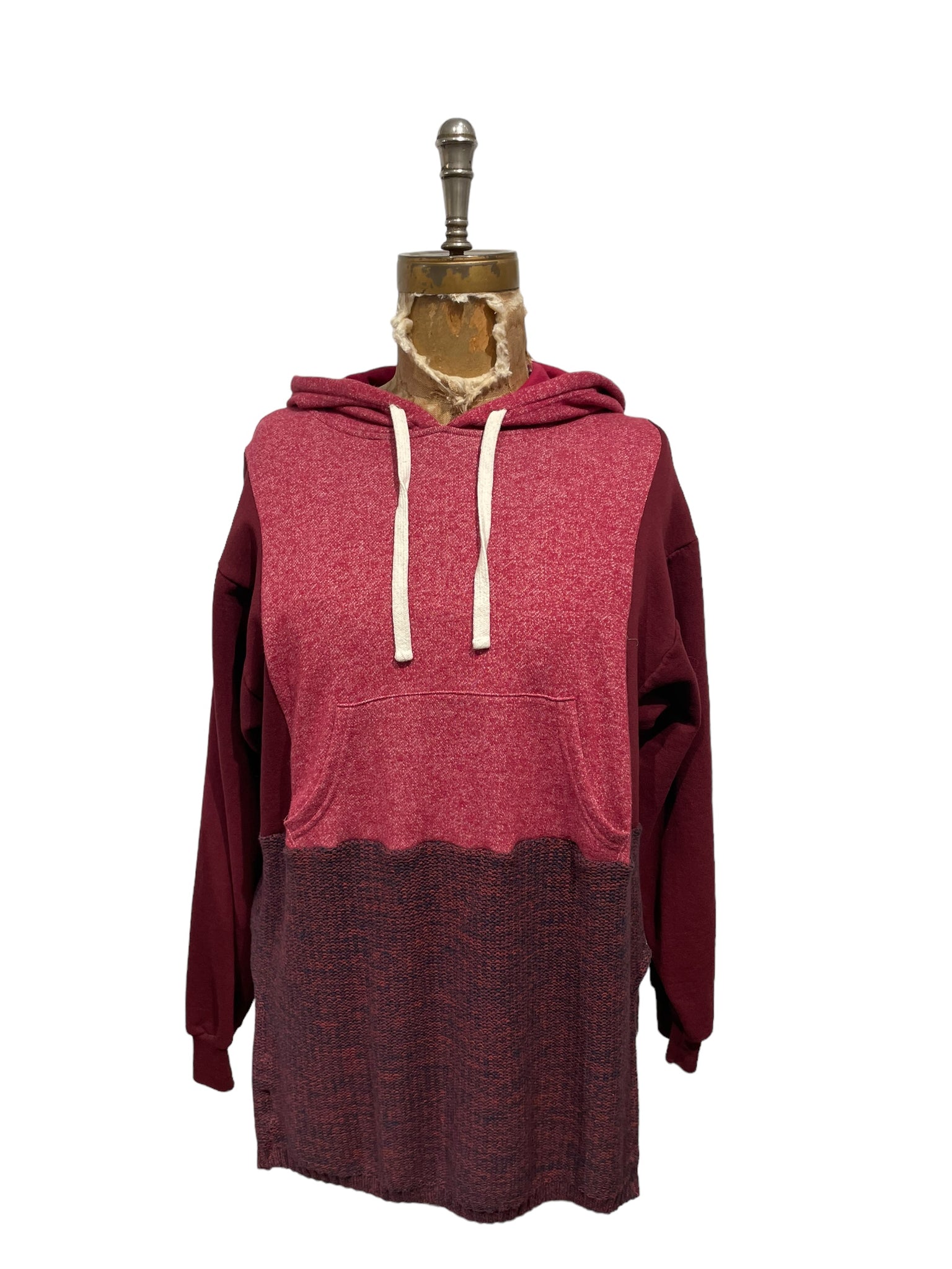 Hooded upcycled sweatshirt sweater