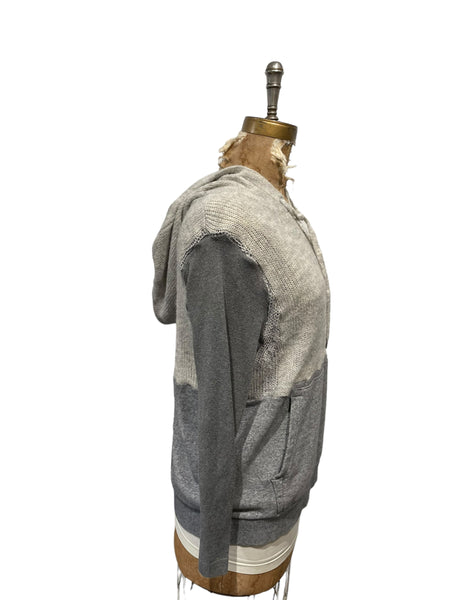 Hooded upcycled sweatshirt sweater