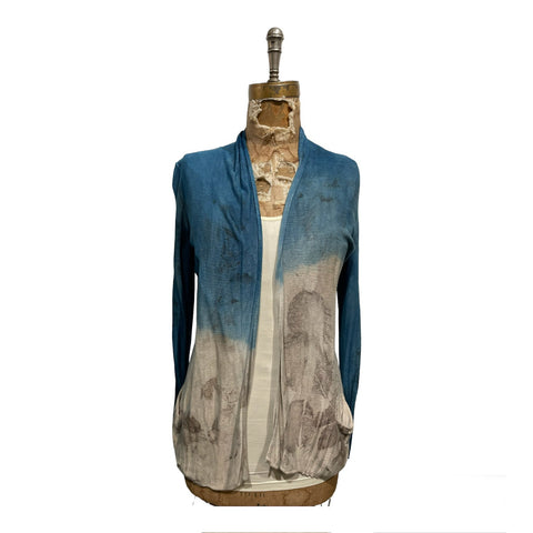 Ecodyed Long sleeve silk and linen cardigan