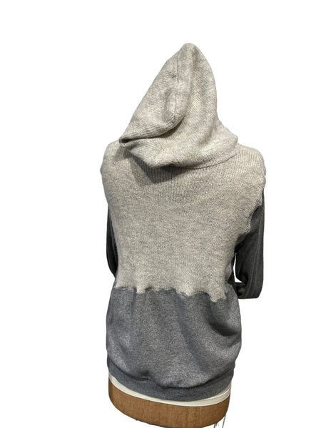 Hooded upcycled sweatshirt sweater