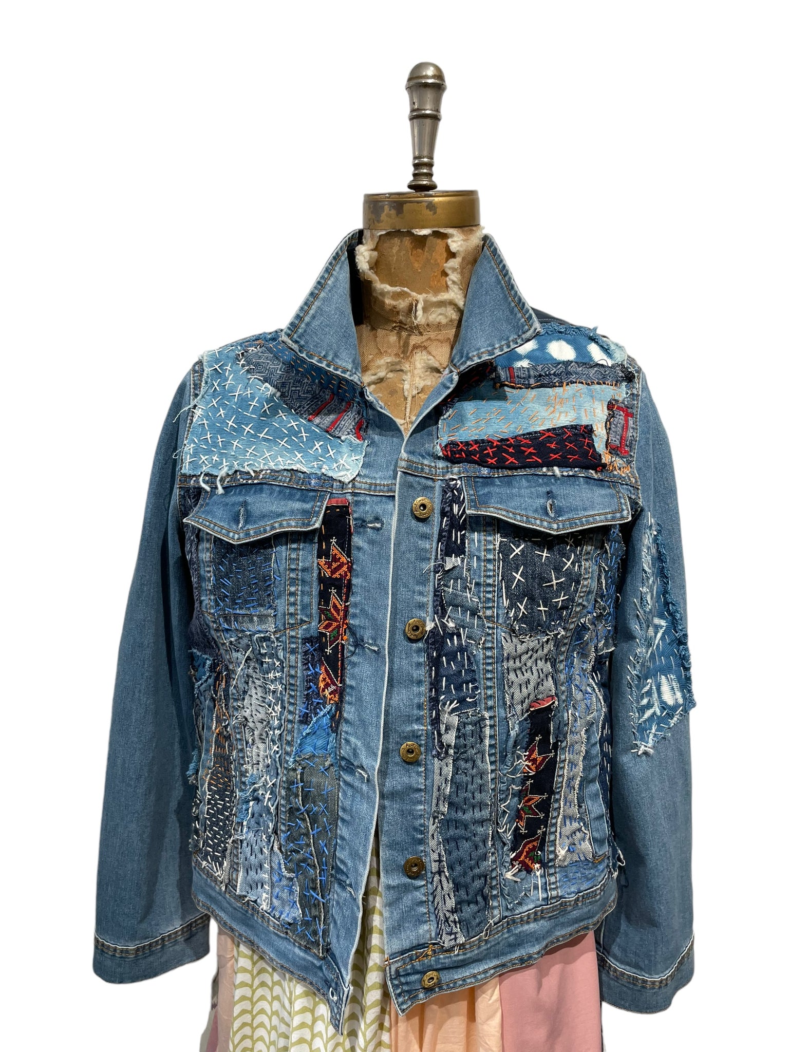 Denim Jacket with vintage indigo textiles