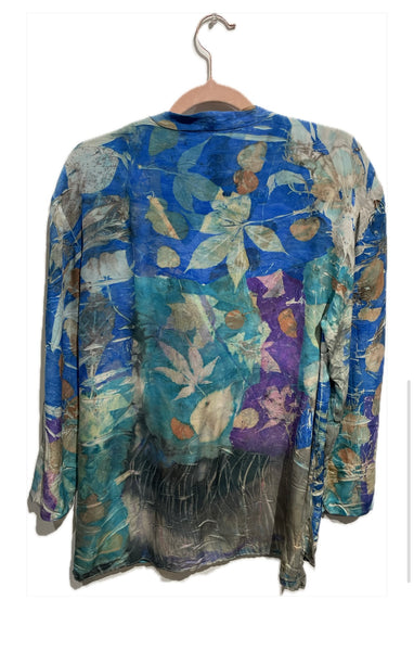 100% Silk long sleeve ecodyed blouse