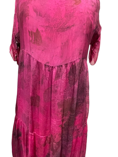 Fuchsia Silk Viscose Dress to