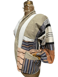 vintage mud cloth,woven textile, patchwork jacket