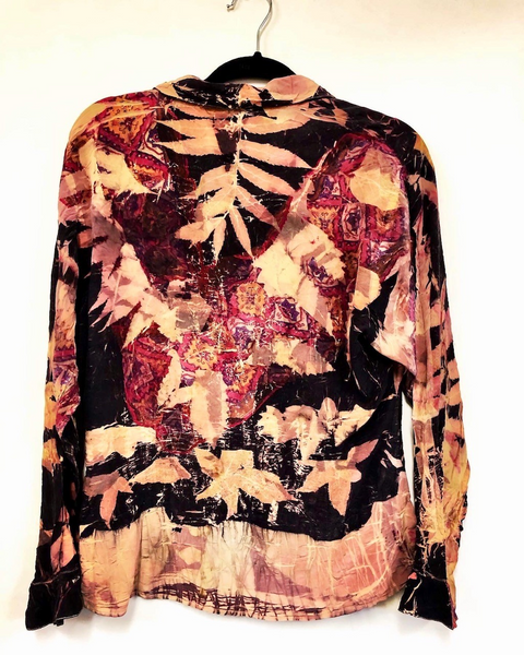 100% Silk Blouse Long sleeve