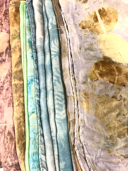 Naturally dyed silk scarf #50