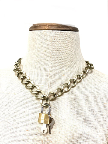 Lock and key  choker necklace