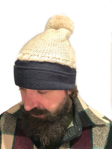Upcycled lambs wool and merino hat