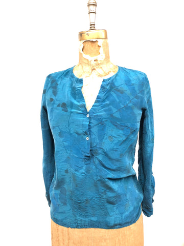 100% Silk eco dyed long sleeve blouse