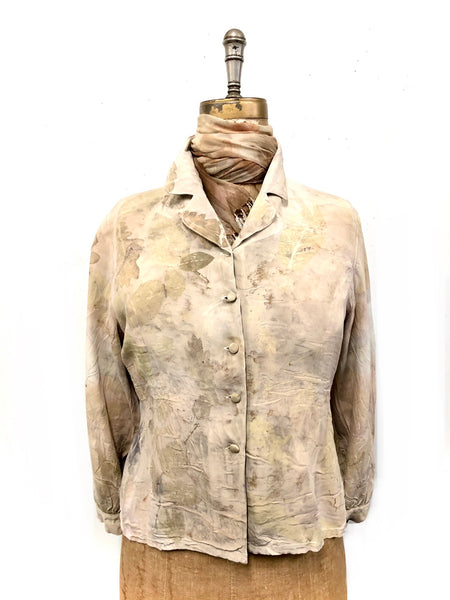 100% Silk eco dyed long sleeve jacket