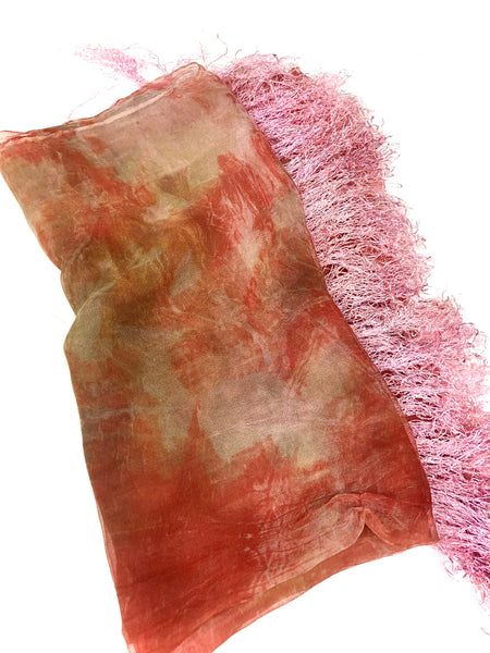 Ecoprinted silk scarf #24