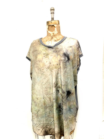 Silk front  eco dyed T-shirt