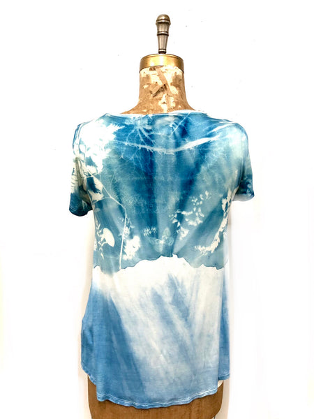 Cyanotype viscose jersey T-shirt