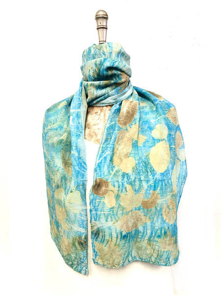 Ecoprinted silk scarf #1,2,3,4,5,6,7,8,9,10,11