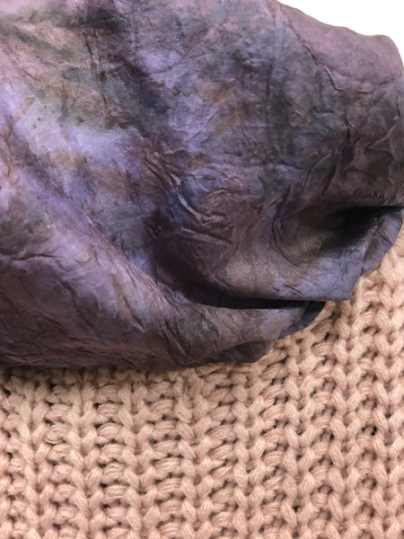 Eco dyed silk cowl up cycled sweater