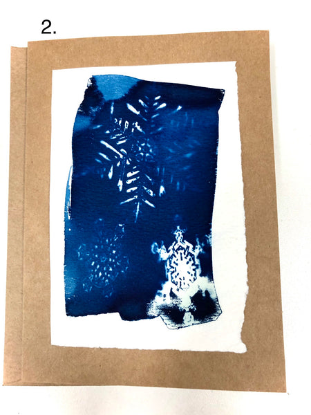 Cyanotypes cards with envelope