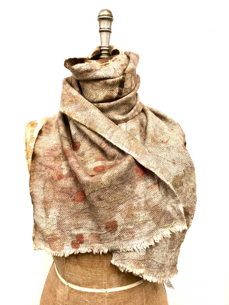 Merino and wool ecodyed scarf