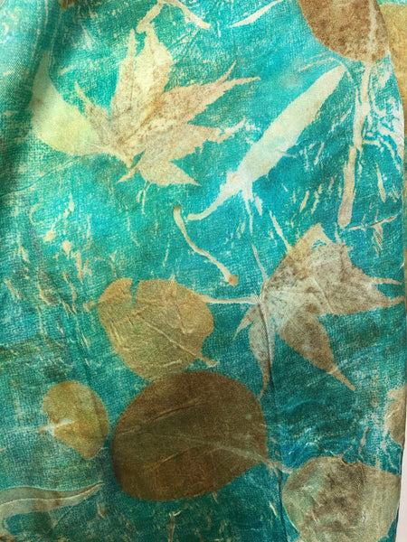 Ecoprinted silk scarf #8