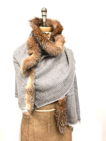 Cashmere  shawl Coffee and biscotti