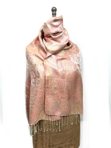 Silk jacquard loomed shawl