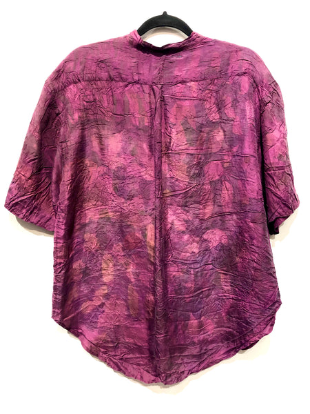 100% Silk short sleeve ecodyed blouse