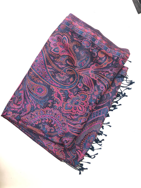 Silk jacquard loomed shawl