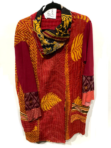 Kantha jacket red