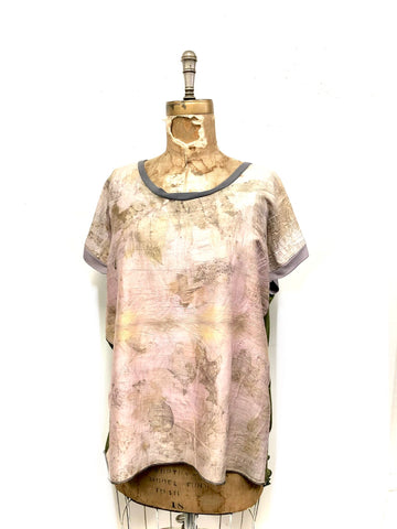 Silk front  eco dyed T-shirt