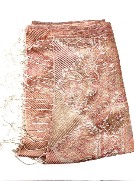 Silk jacquard loomed shawl