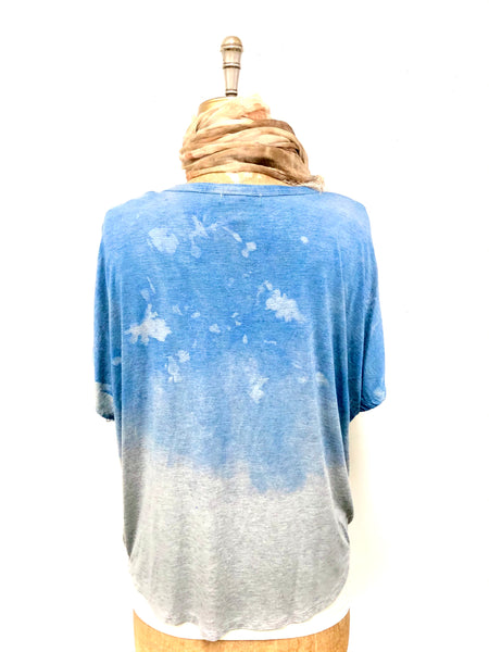 Cyanotype viscose jersey T-shirt