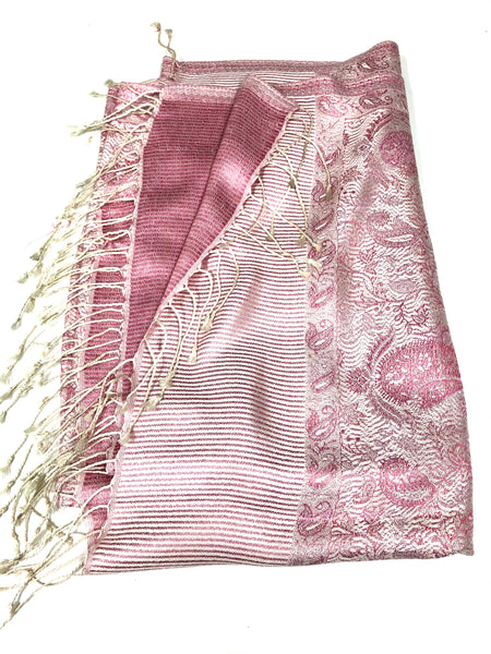 Silk jacquard loomed shawl