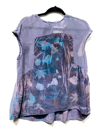 100% Silk short sleeve ecodyed blouse